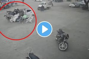 Shocking accident video five people crushed by young man learning to drive two in critical condition the incident was caught on cctv