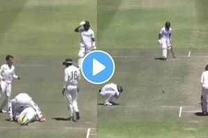 U19 Eng vs SA bizarre run out as Aaryan Sawant video viral