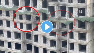 Mumbai: Worker Attempts Suicide Twice in Vikhroli, Saved by Safety Nets After Jumping From 13th Floor video goes viral