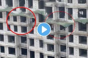 Mumbai: Worker Attempts Suicide Twice in Vikhroli, Saved by Safety Nets After Jumping From 13th Floor video goes viral