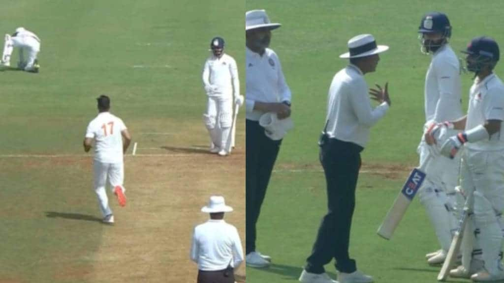 Shreyas Iyer argues with umpires over controversial dismissal Ajinkya Rahane does interferen in Ranji Trophy 2025