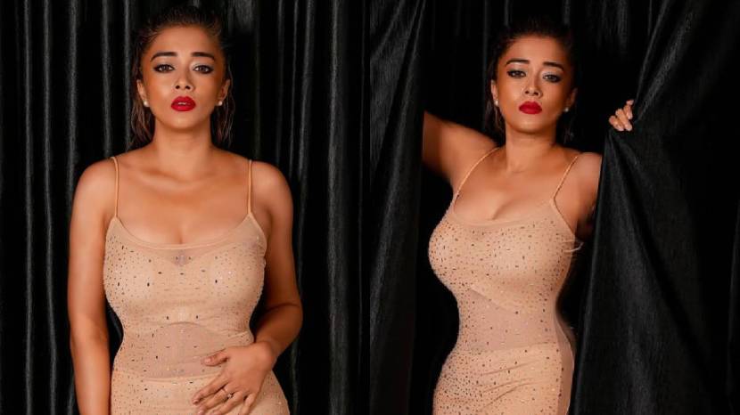 Tina datta hot Photoshoot in bodycon dress flaunts curvy figure