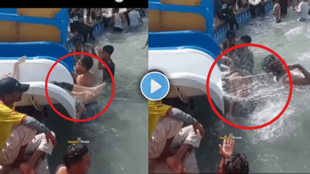 One mistake and the game is over Young man's unnecessary stunt in the swimming pool viral video will make you shiver