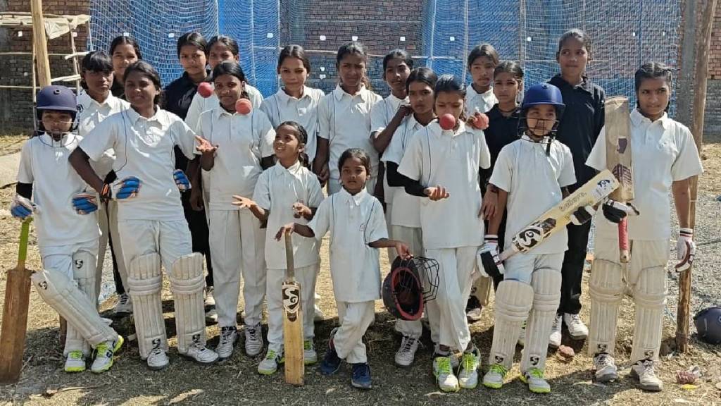 Out of school tribal girls playing good cricket nagpur