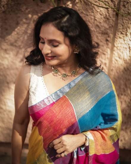 Pallavi Vaidya Cotton Linen Saree