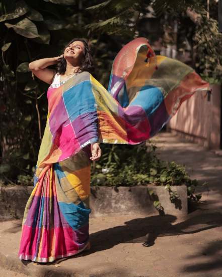 Pallavi Vaidya Cotton Linen Saree