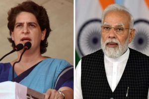 Image Of Priyanka Gandhi And PM Modi