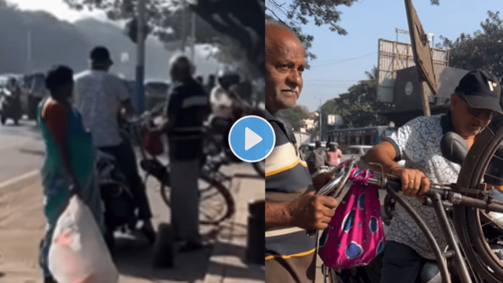 Pune Uncle Wins Hearts After Confronting Unruly Bike Rider with His Bicycle Watch Viral Video