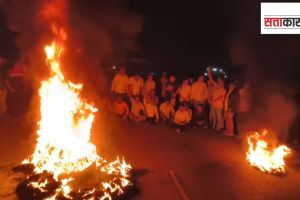 Shiv Sainiks blocked traffic burnt tyres in Raigad after Aditi Tatkare was appointed as Guardian Minister