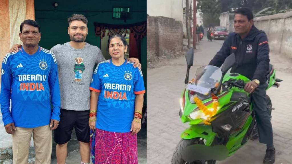 Rinku Singh Gifts Sports Bike to Father Ninja Kawasaki Goes Work with new Bike Video viral