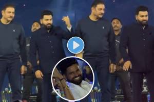 Rohit Sharma Dance Step on Wankhede Stadium Stage to Call Shreyas Iyer to Join Him Video Goes Viral