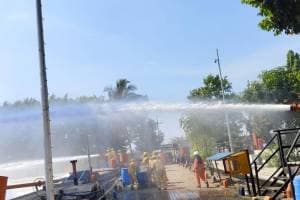 Safety demonstration at fuel storage depot in Miraj sangli news