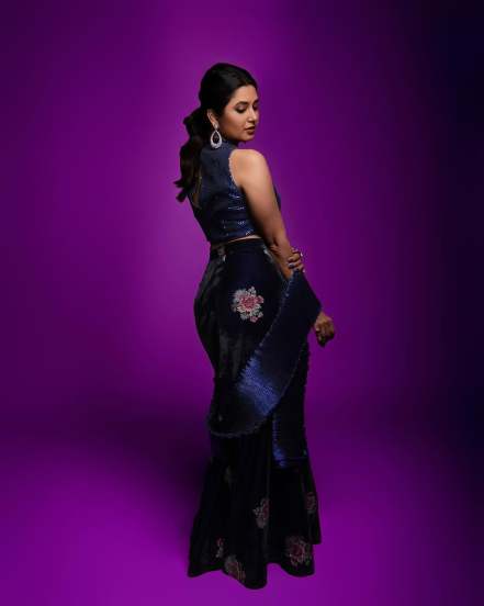 Prajakta mali in blue dress, Prajakta mali new photoshoot, Prajakta mali 2025 look