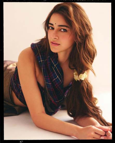 Ananya panday looks stunning in mixture of traditional and western fashion