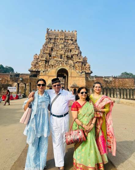 Shriya Pilgaonkar visited thanjavur big temple Brihadeeswara Temple thanjavur tamil nadu
