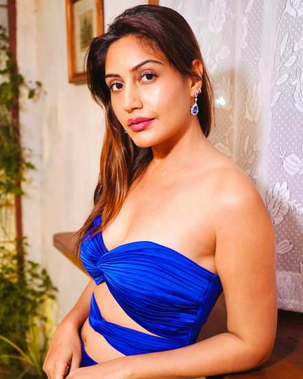 Naagin Fame actress Surbhi Chandana share photos on social media in blue hot one piece dress