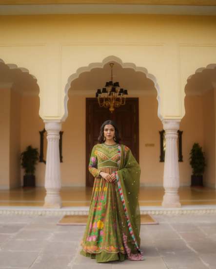 Shriya Pilgaonkar shares alluring pictures in Mehendi Color Anarkali Suit on social media