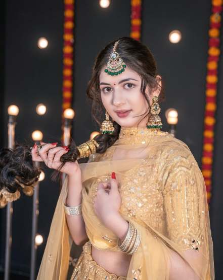 Bajrangi Bhaijaan fame actress Harshaali Malhotra in yellow lehenga shares pictures on social media