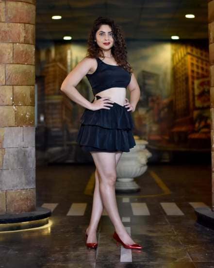 Sonalee Kulkarni Black Skirt Top Look