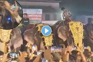 The viral video of the elephant attacking people is from the Puthiyangadi festival at BP Angadi mosque in Malappuram district