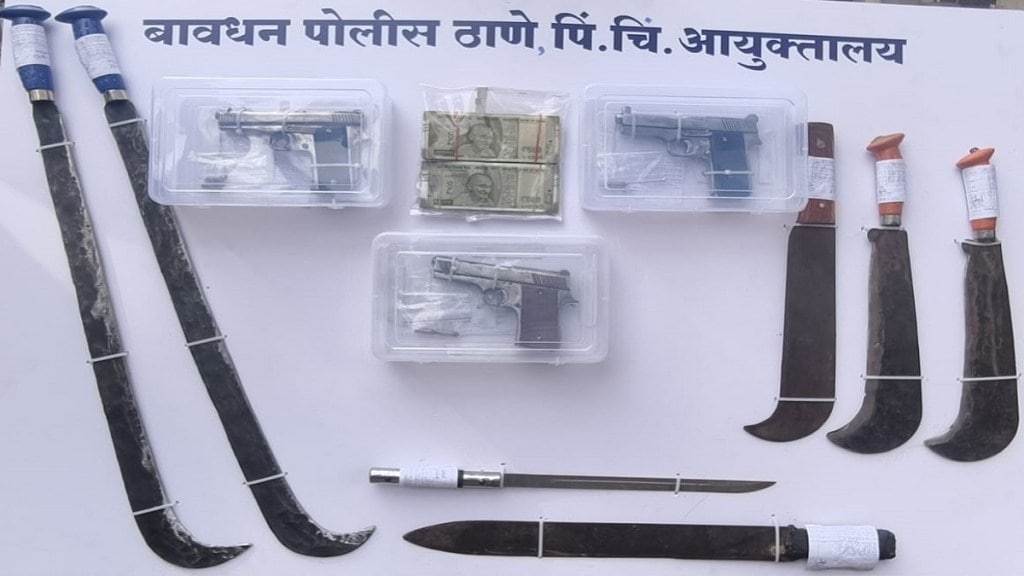 Bavdhan , pistols, cartridges , koyta ,