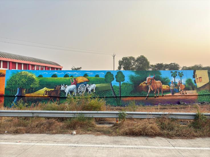 Thane Nashik tunnels decoration Warli painting photos 