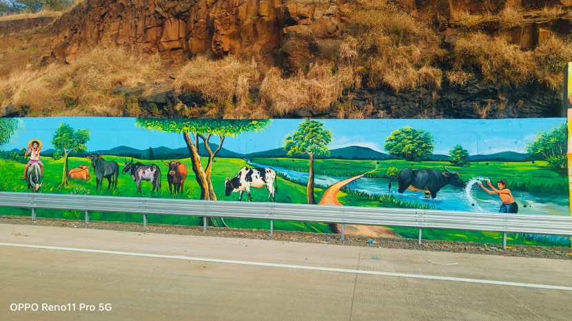 Thane Nashik tunnels decoration Warli painting photos 