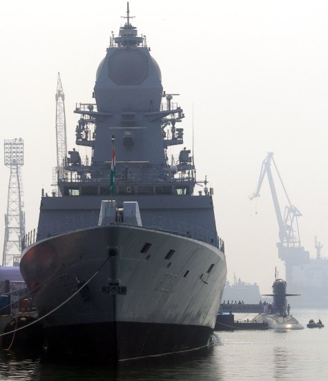 PM. Modi dedicated the three frontline warships Surat, Nilgiri and Vaghsheer to the nation on their commissioning at the Naval Dockyard in Mumbai on Wednesday morning.
