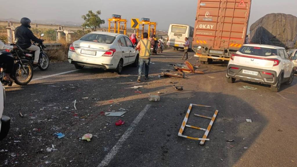 Container Truck Collides With Multiple Vehicles near the khambatki tunnel