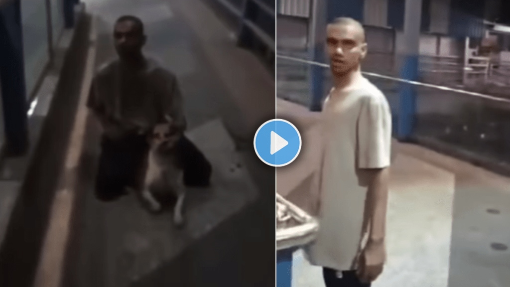 Mumbai borivali young man assaulted stray dog on skywalk at borivali railway station shocking video viral