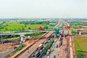 Construction of 210-meter-long bridge on Bullet Train route on National Highway 48 in Gujarat completed