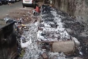 mobile toilets burnt loksatta news