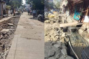 trouble for residents due to dust on cement roads in Dombivli