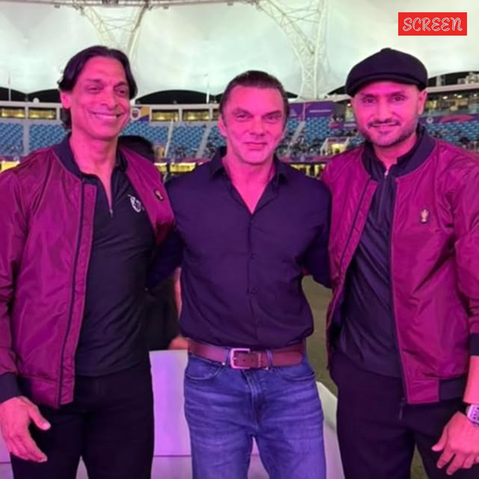 Sohail Khan shared a photo with cricketers Shoaib Akhtar and Harbhajan Singh