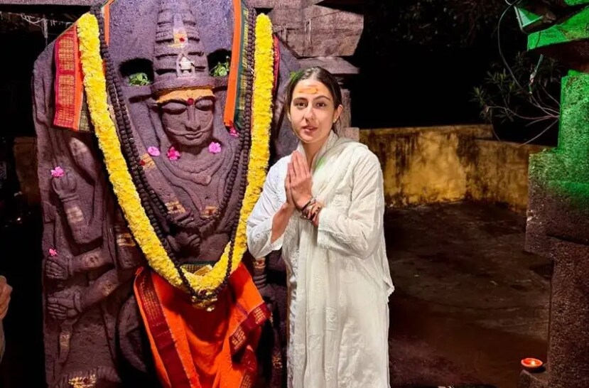 Sara Ali Khan visited Mallikarjuna Jyotirlinga, Sara Ali Khan Mallikarjuna Jyotirlinga darshan

