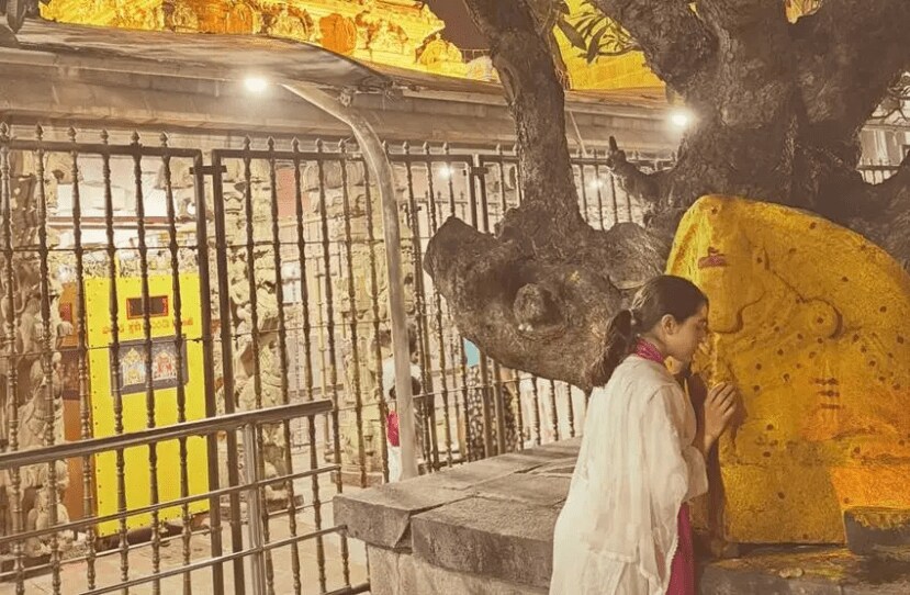 Sara Ali Khan visited Mallikarjuna Jyotirlinga, Sara Ali Khan Mallikarjuna Jyotirlinga darshan

