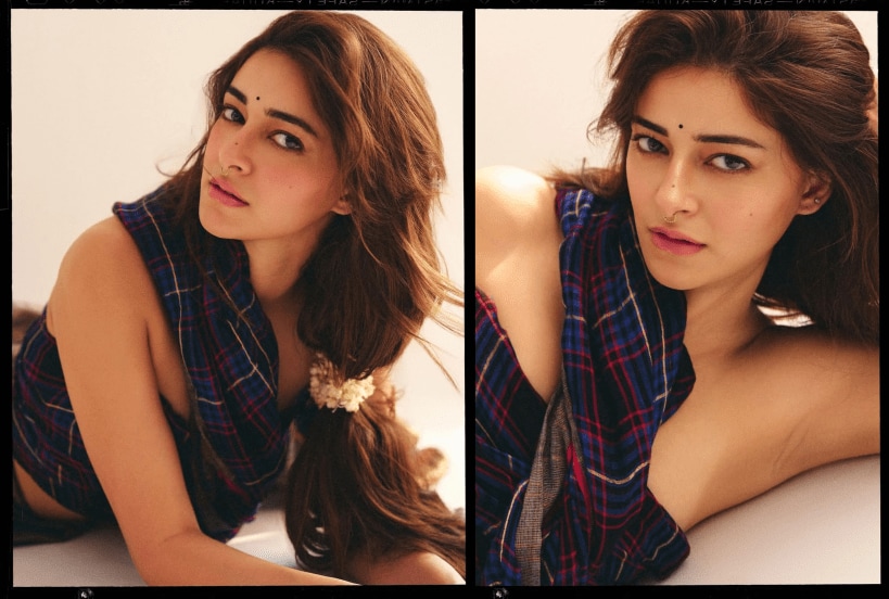 Ananya panday looks stunning in mixture of traditional and western fashion