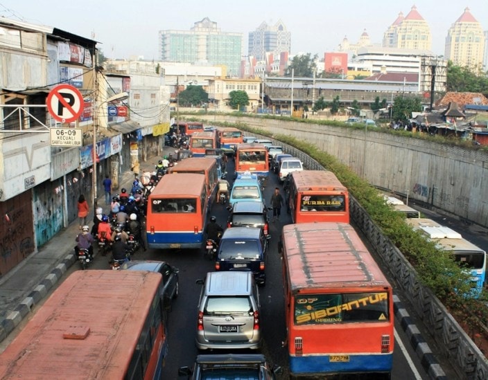 Coal trucks traffic jam in China