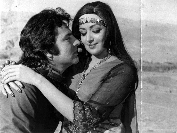 Film star Feroz Khan and Hema Malini in film DHARMATMA. Express archive photo