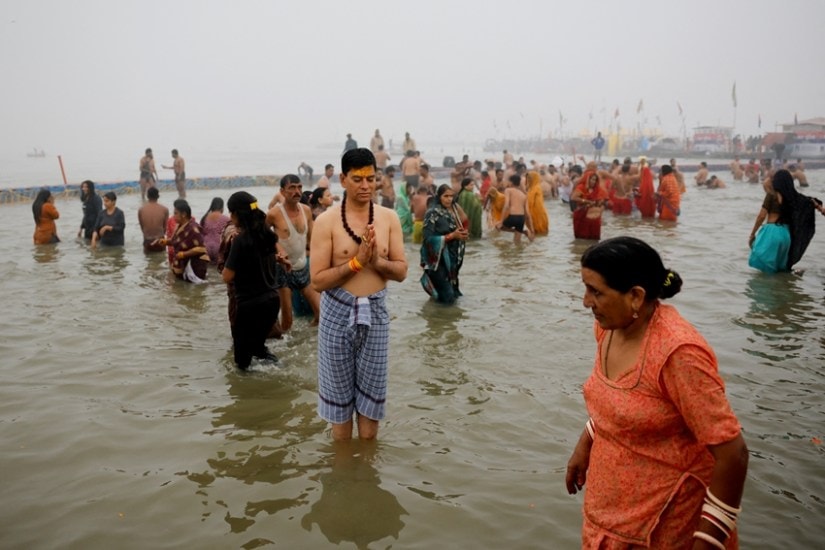 Ganga, Yamuna, and Saraswati rivers