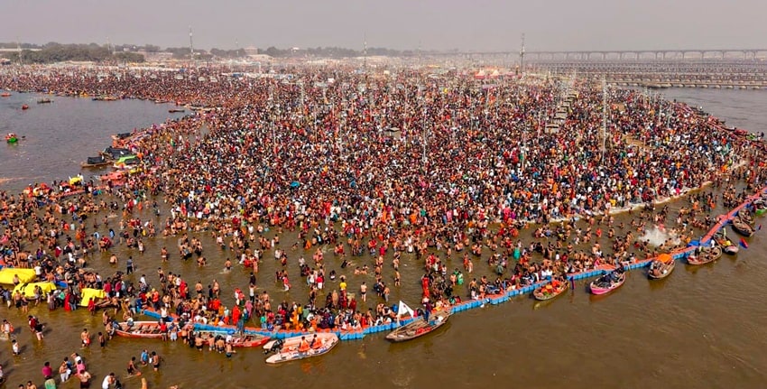 mahakumbh from space,