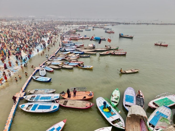 Holy dip in Sangam