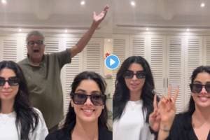 khushi and janhvi kapoor dance with boney kapoor