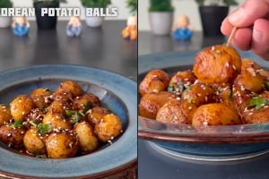 Korean potato balls recipe in marathi