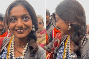 Maha kumbh mela beautiful mala girl went viral for her looks maha kumbh mela prayagraj video viral