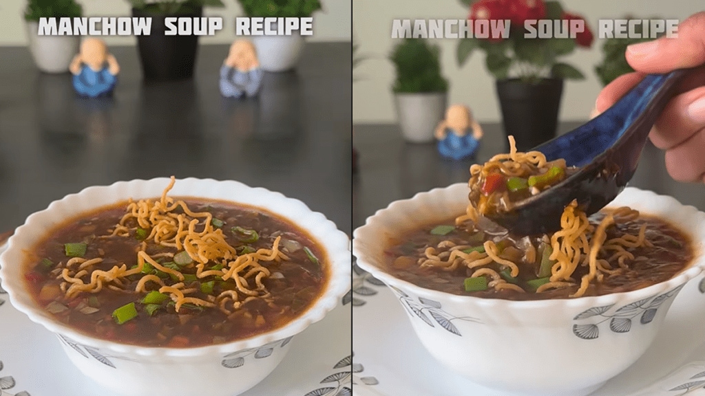 Manchow soup recipe in Marathi winter special veg manchaow soup