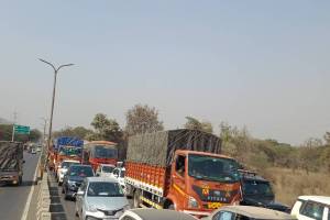 Traffic jam on the old Pune to Mumbai highway Pune news