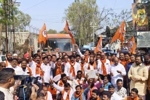 Thackeray group on streets against bus fare hike protests at various places in nashik