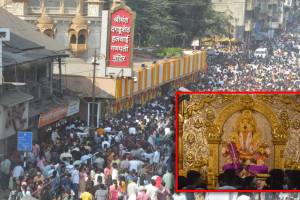 Crowds gather at the wealthy Dagdusheth Halwai Ganapati temple for darshan Pune news