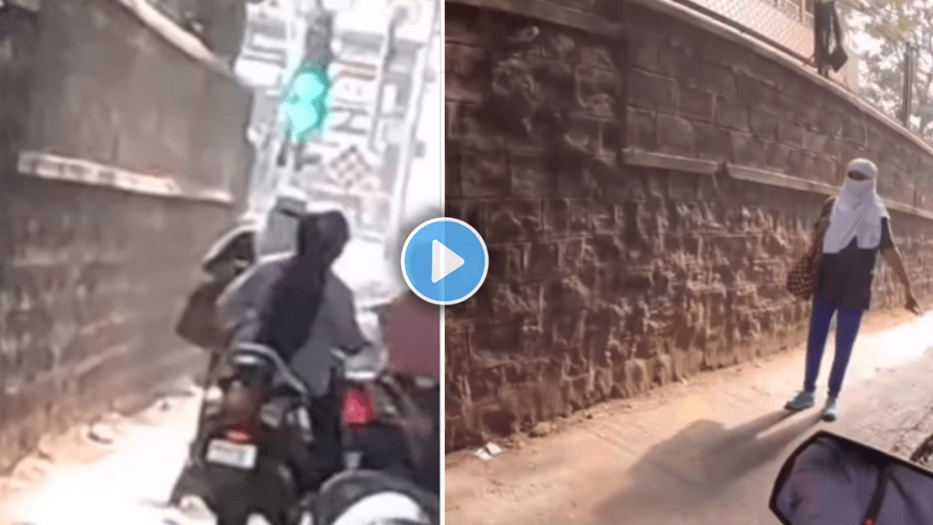 Puneri video young girl stopped bikes were using footpaths said to follow traffic rules video viral on social media